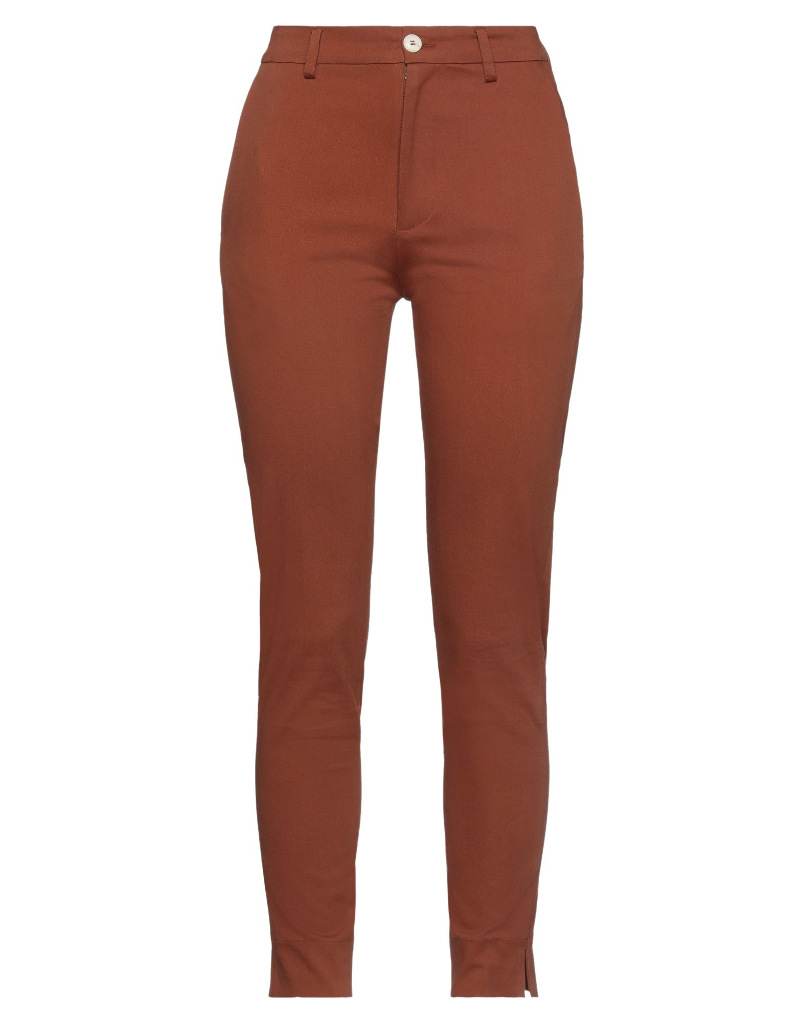 People (+)  Woman Pants Rust Size 4 Cotton, Elastane In Red