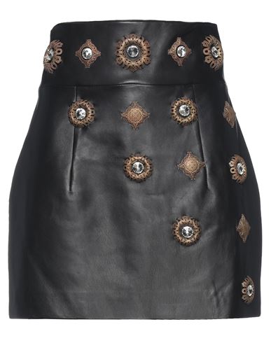 Stefano De Lellis Woman Mini Skirt Dark Brown Size 6 Ovine Leather