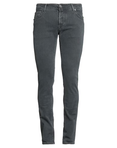 Shop Jacob Cohёn Man Jeans Charcoal Size 34 Cotton, Elastane, Polyester