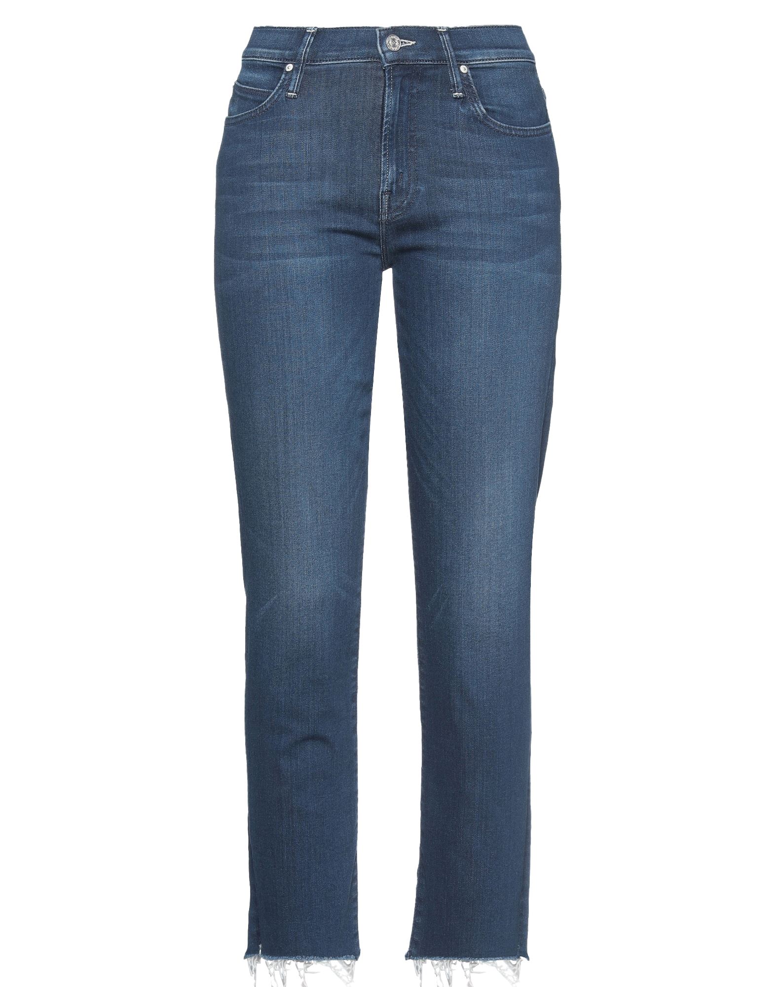 Mother Cropped Denim Jeans In Blue