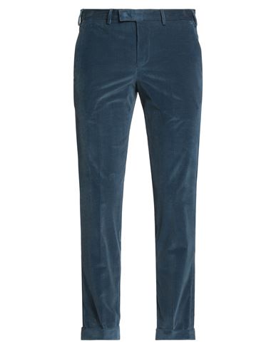 Pt Torino Man Pants Slate Blue Size 38 Cotton, Elastane In Blue