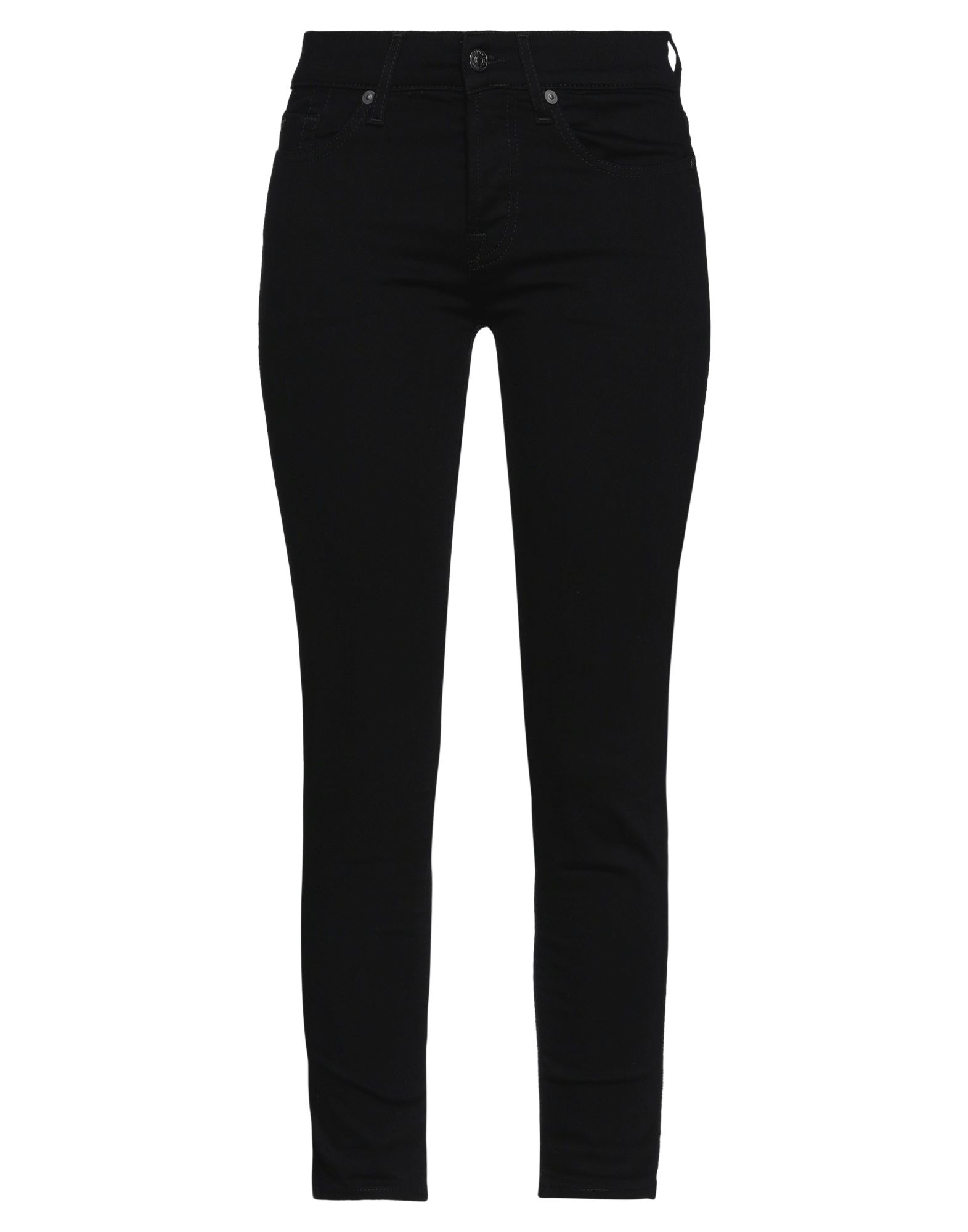 7 For All Mankind Roxanne Skinny Mid-rise Stretch-denim Jeans In Black