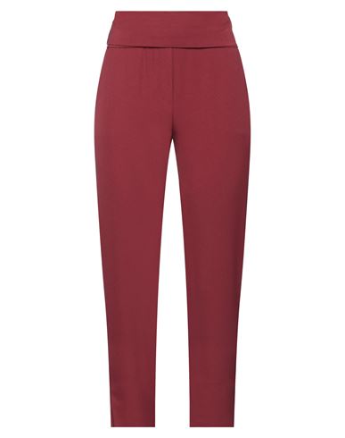 Manila Grace Woman Pants Burgundy Size 10 Cotton, Elastane, Polyester In Red