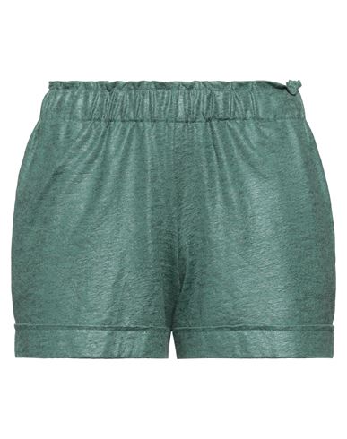 Majestic Filatures Woman Shorts & Bermuda Shorts Green Size 1 Linen, Elastane