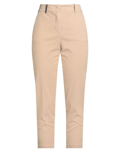 Peserico Woman Pants Sand Size 8 Linen, Viscose, Elastane In Neutral