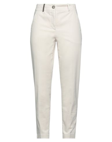 Peserico Woman Pants Cream Size 2 Cotton, Elastane In White