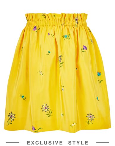 Caterina Gatta X Yoox Woman Mini Skirt Yellow Size M Silk