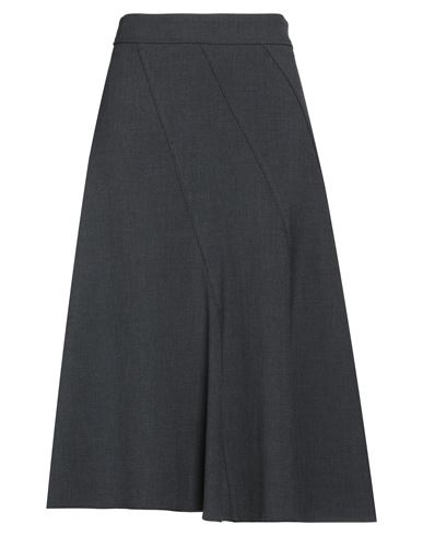 Peserico Woman Midi Skirt Steel Grey Size 12 Polyester, Viscose, Cotton, Elastane