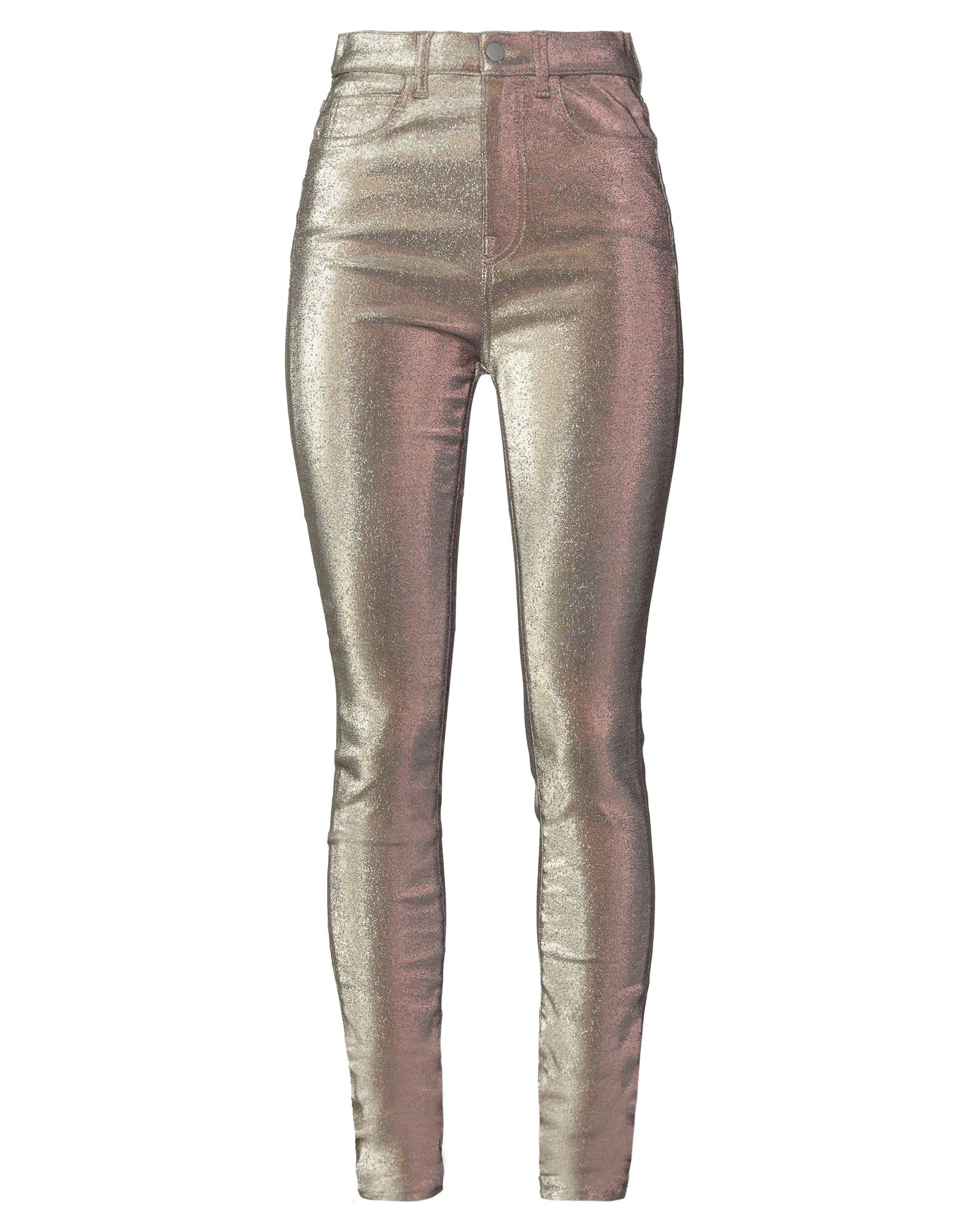 CIRCUS HOTEL CIRCUS HOTEL WOMAN PANTS GOLD SIZE 4 COTTON, POLYESTER, ELASTANE
