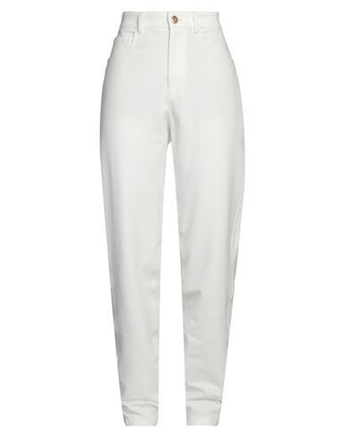 Brunello Cucinelli Woman Pants White Size 6 Cotton, Polyamide, Elastane