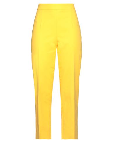 Shop Boutique Moschino Woman Pants Yellow Size 12 Cotton, Elastane