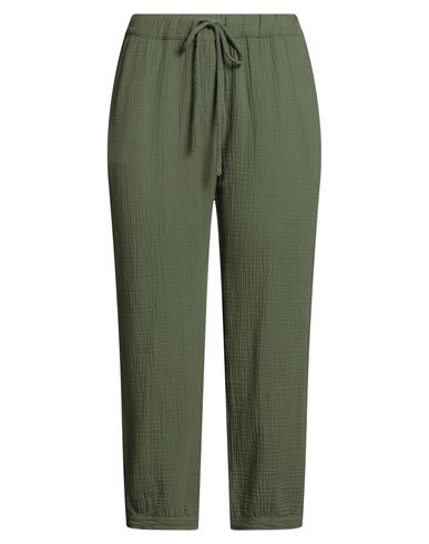 Honorine Woman Pants Military Green Size S Cotton