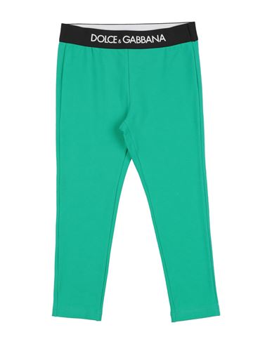 Dolce & Gabbana Babies'  Toddler Girl Leggings Emerald Green Size 5 Cotton, Elastane, Polyester, Polyamide