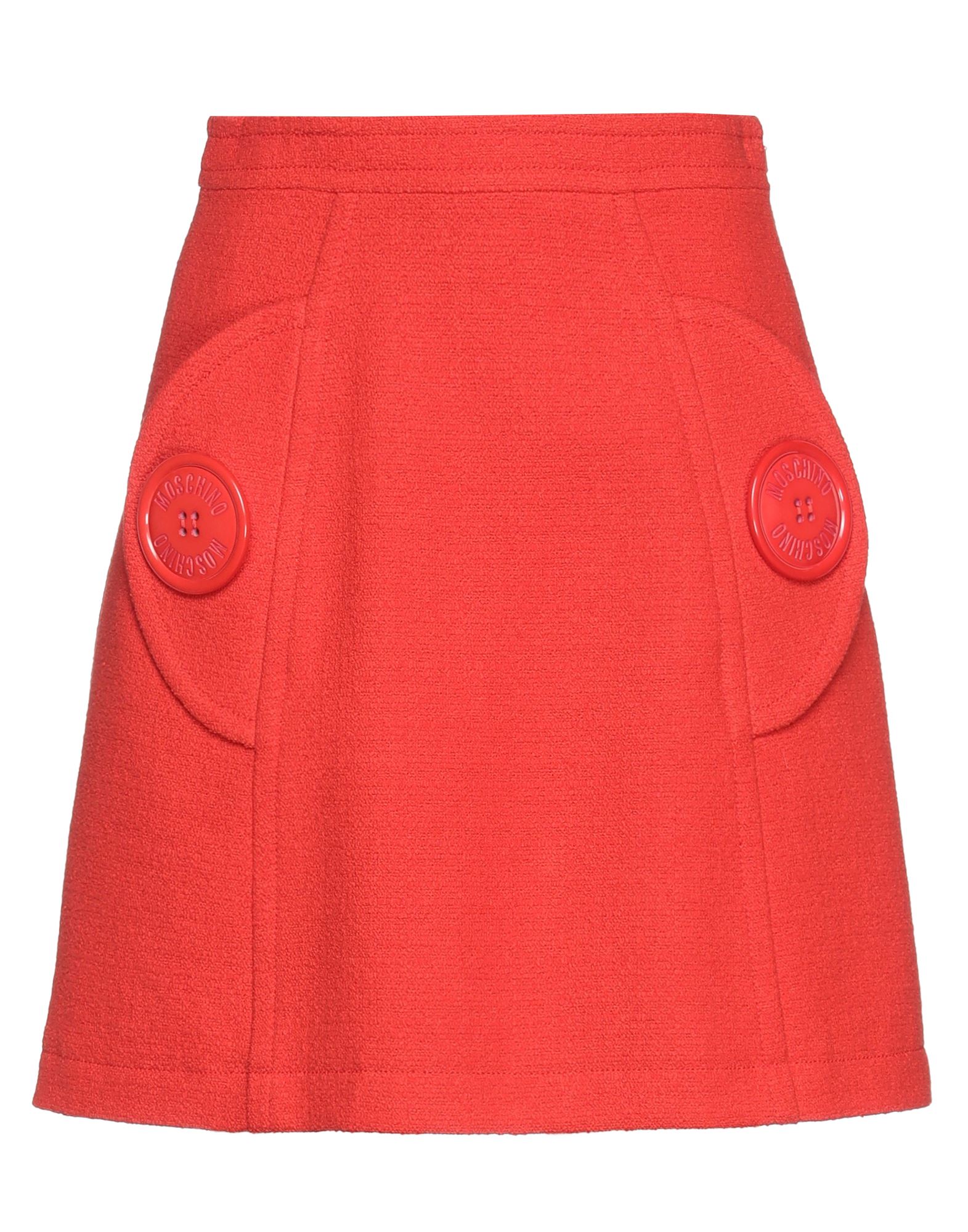 Shop Moschino Woman Mini Skirt Coral Size 10 Cotton, Linen, Polyamide In Red