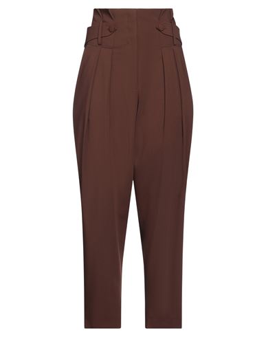 Federica Tosi Woman Pants Dark Brown Size 4 Viscose, Wool, Elastane, Acetate, Pbt - Polybutylene Ter