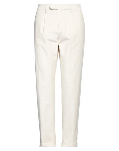 Alpha Studio Man Pants Ivory Size 38 Cotton, Elastane In White