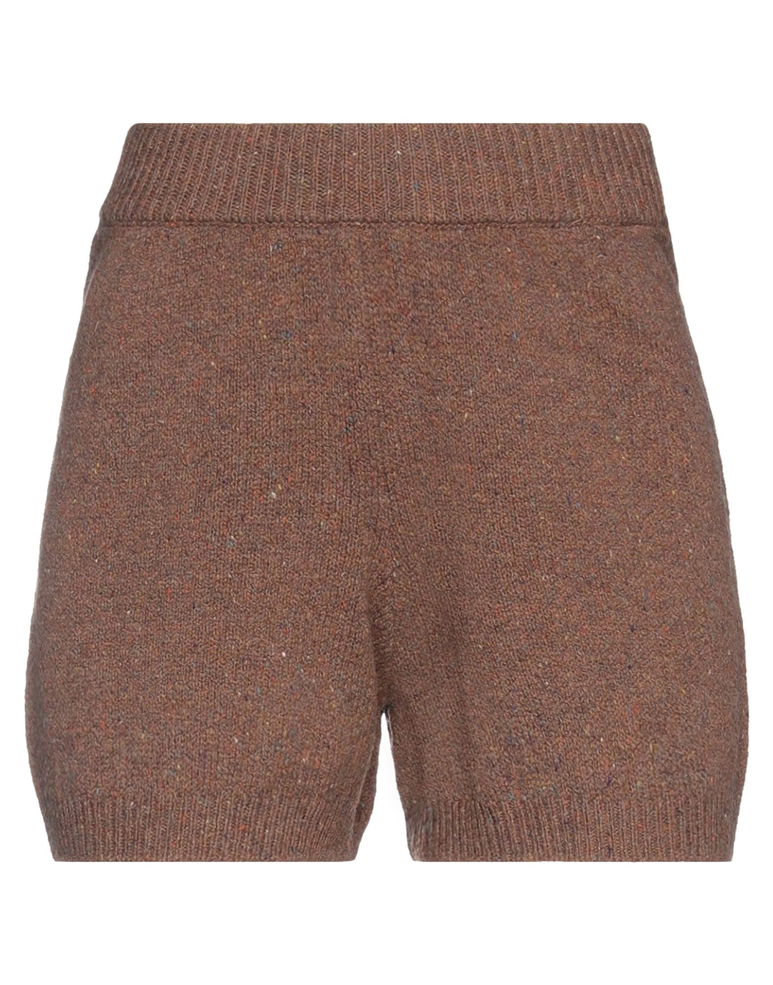 Vicolo Woman Shorts & Bermuda Shorts Brown Size Onesize Wool, Polyamide, Elastane