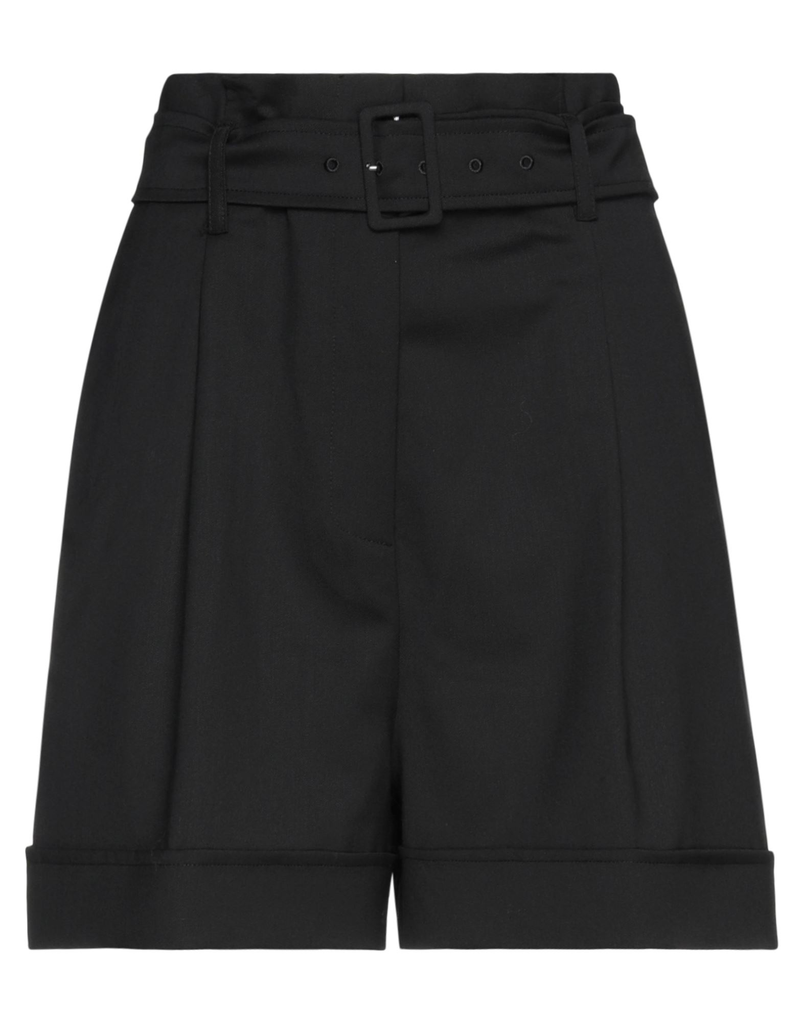 Jucca Woman Shorts & Bermuda Shorts Black Size 2 Polyester, Virgin Wool, Elastane
