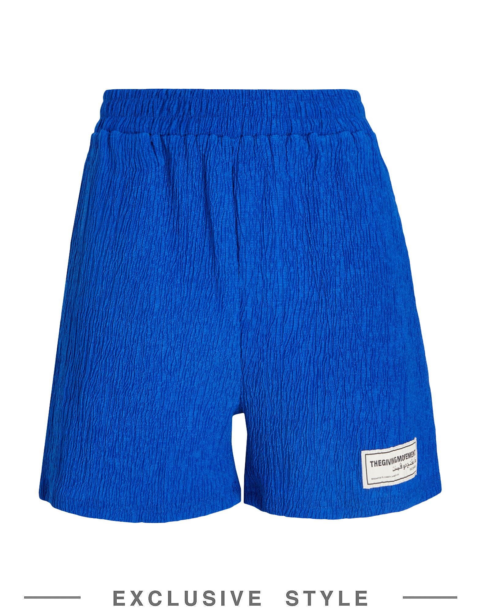 The Giving Movement X Yoox Woman Shorts & Bermuda Shorts Bright Blue Size L Recycled Polyester, Recy