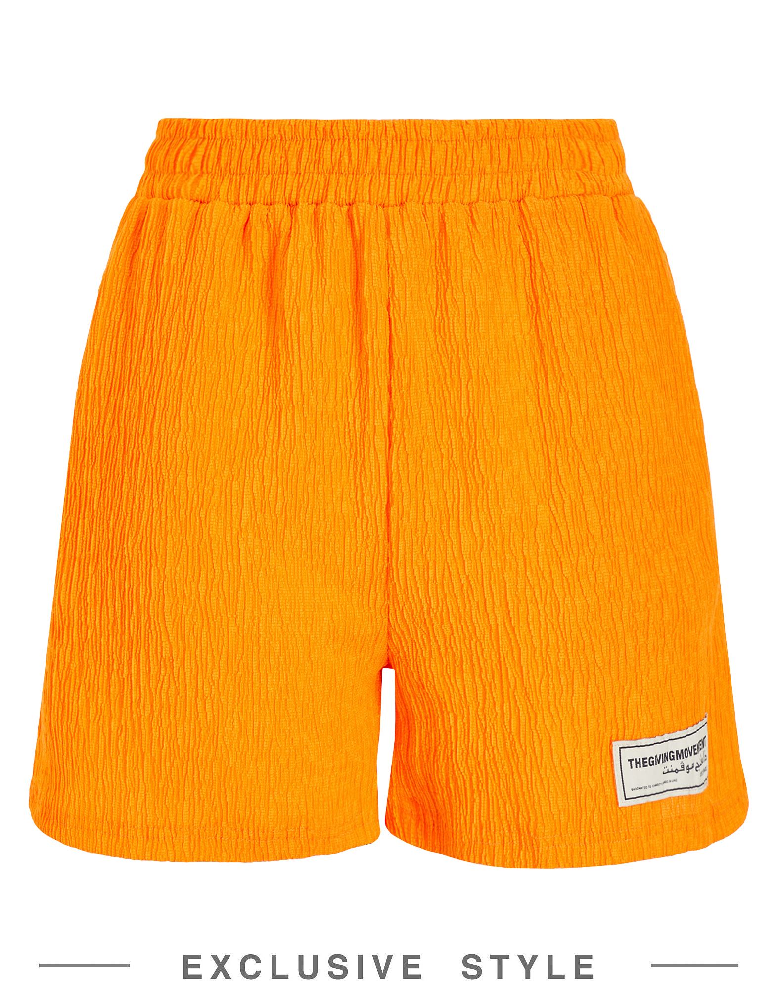 The Giving Movement X Yoox Woman Shorts & Bermuda Shorts Orange Size L Recycled Polyester, Recycled