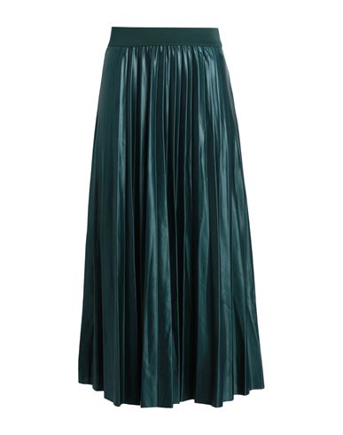 Vila Woman Midi Skirt Dark Green Size Xl Recycled Polyester, Elastane