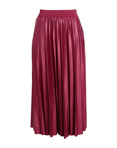 Vila Woman Midi Skirt Burgundy Size M Recycled Polyester, Elastane In Red