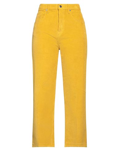 True Nyc Woman Pants Mustard Size 27 Cotton, Elastane In Yellow