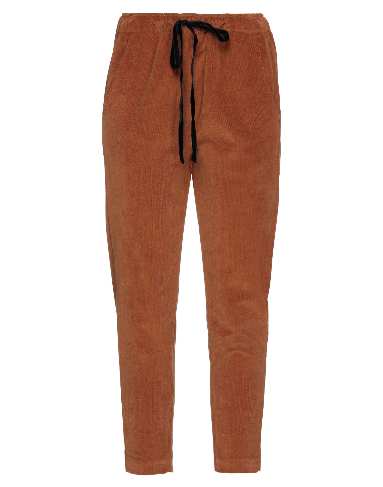 Emma & Gaia Cropped Pants In Brown