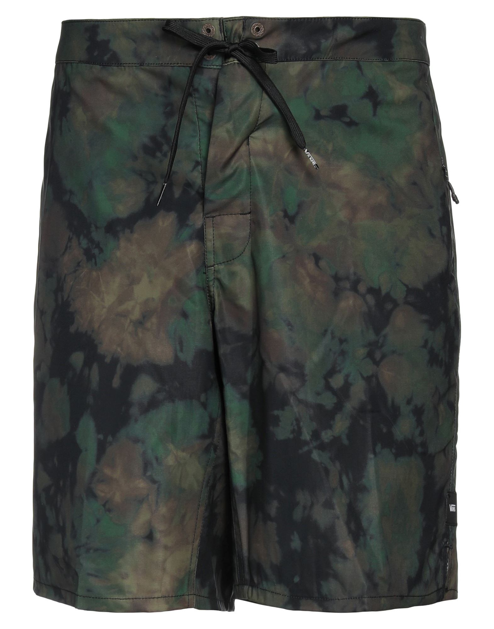 Shop Vans Man Beach Shorts And Pants Military Green Size 33 Polyester