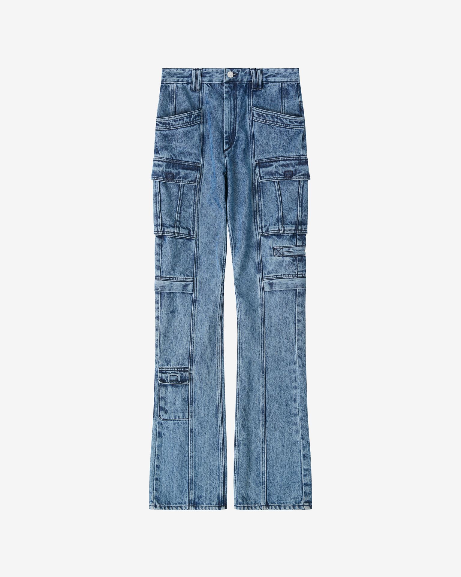Isabel Marant Vokayo Utility Straight Leg Nonstretch Jeans In Blue