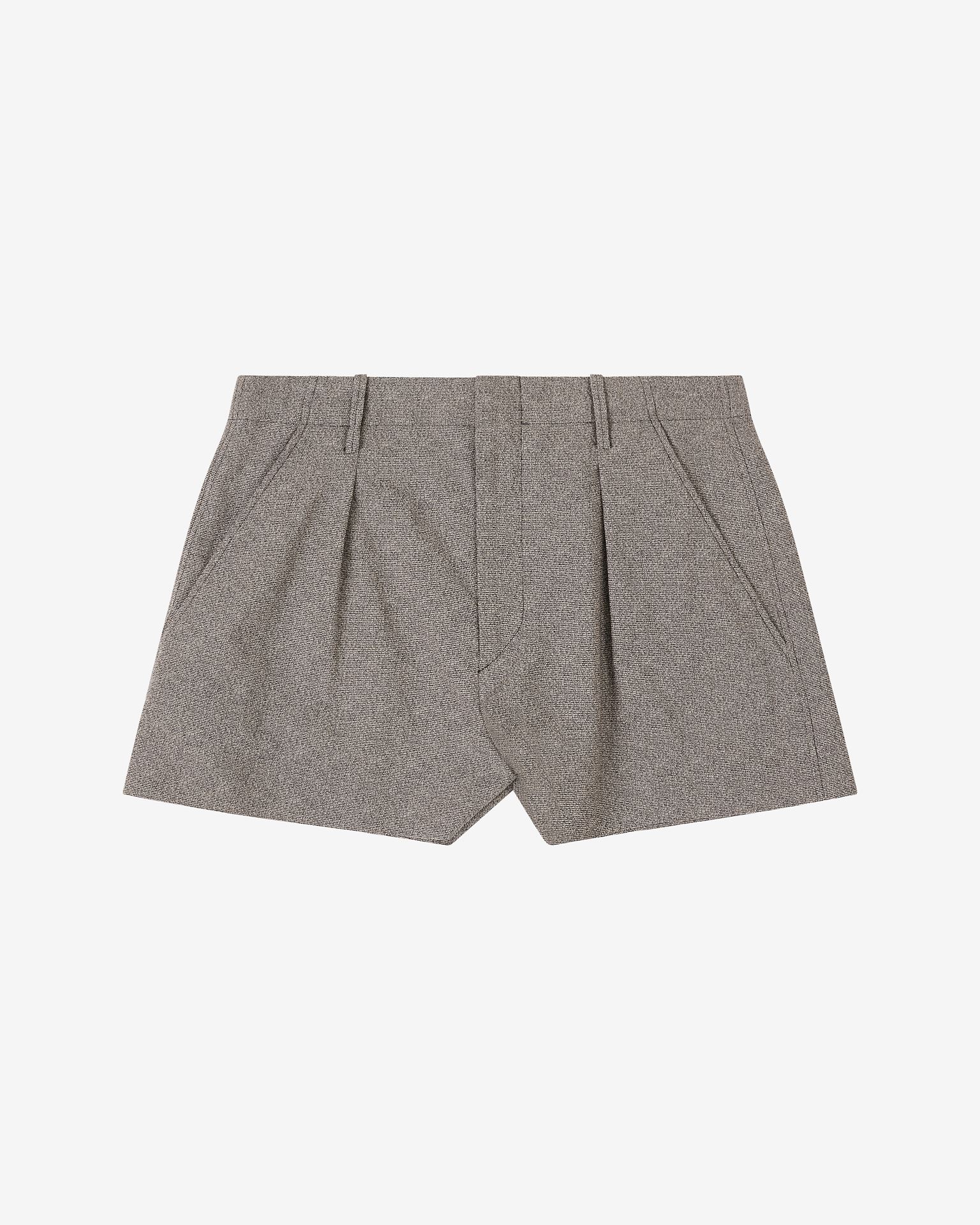 Isabel Marant Locea Checked Shorts In Grey