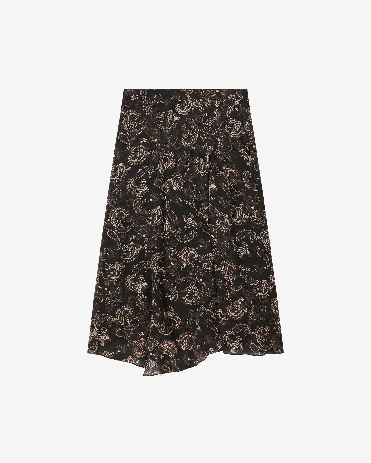 Shop Isabel Marant Cacia Printed Silk Midi Skirt In Black