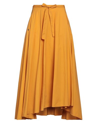 Manila Grace Woman Long Skirt Mustard Size 10 Cotton In Yellow