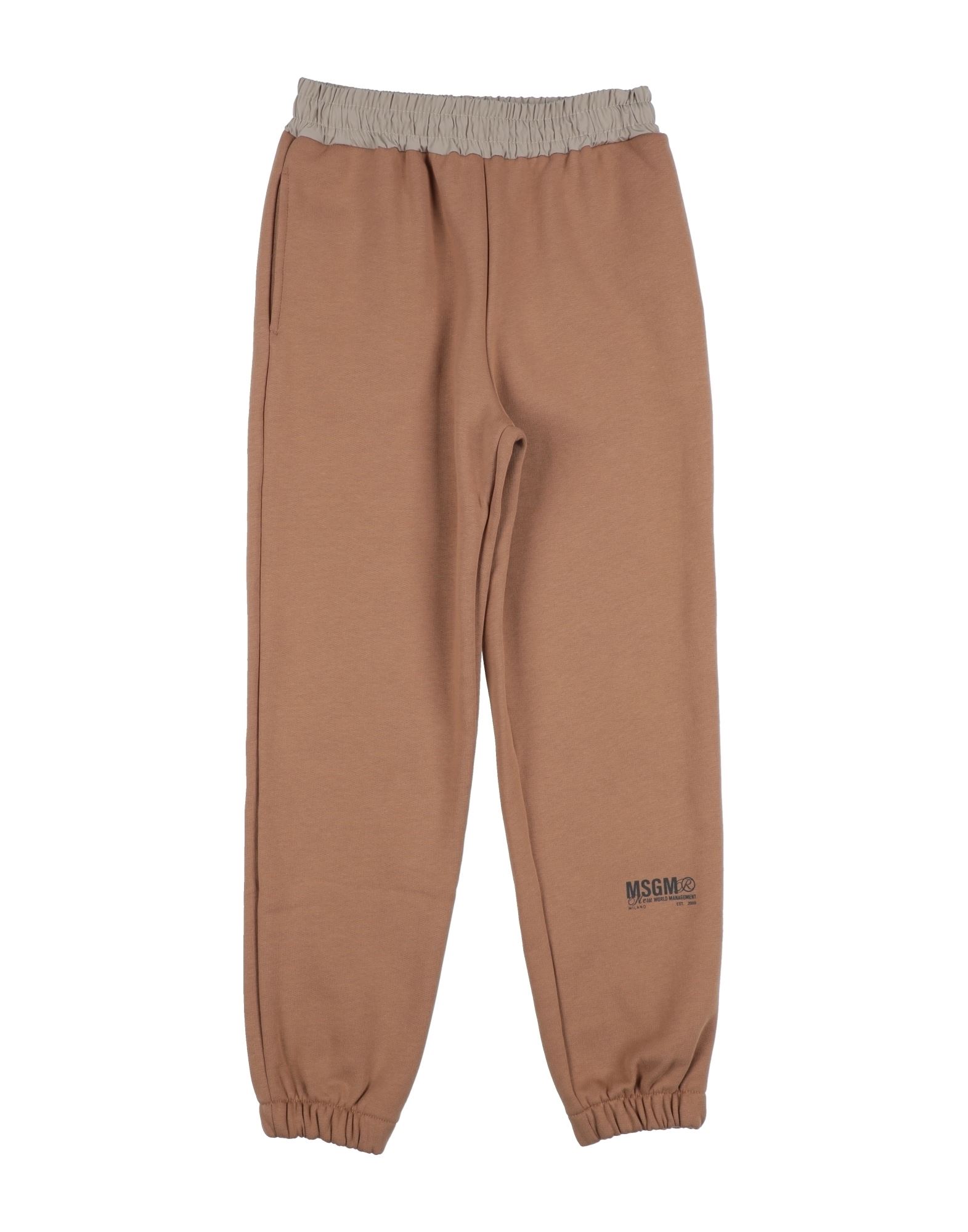 Msgm Teen Cotton Track Pants In Camel