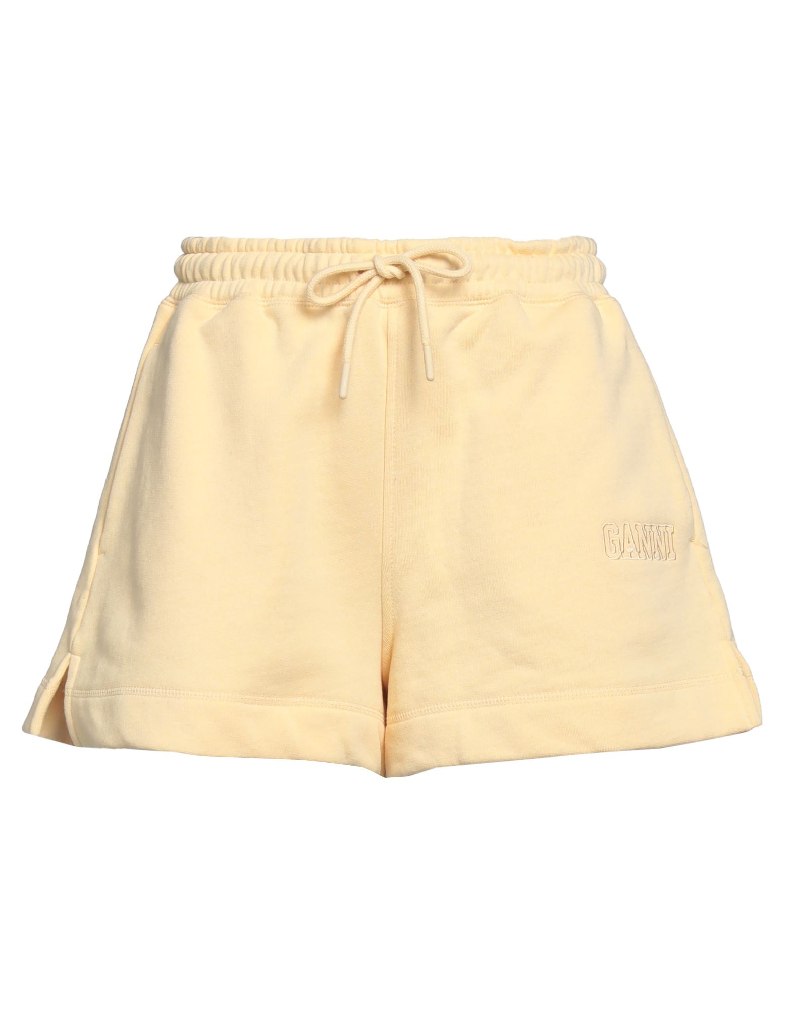 Ganni Woman Shorts & Bermuda Shorts Light Yellow Size Xl Recycled Cotton, Recycled Polyester