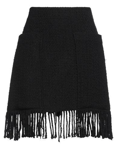 Pinko Woman Mini Skirt Black Size 8 Cotton, Acrylic, Polyester, Wool