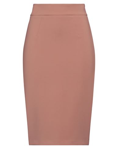 Shop Elisabetta Franchi Woman Midi Skirt Cocoa Size 4 Polyester, Elastane In Brown