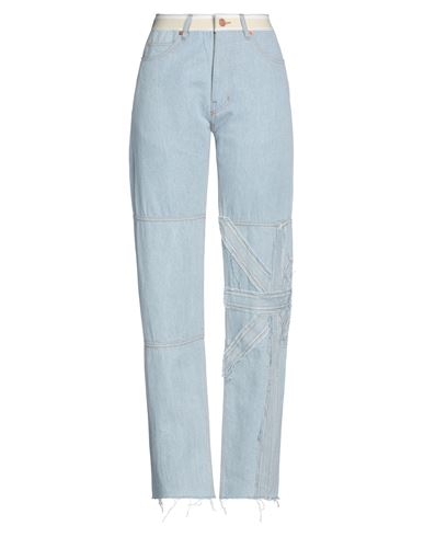Shop Jordanluca Woman Jeans Blue Size M Cotton