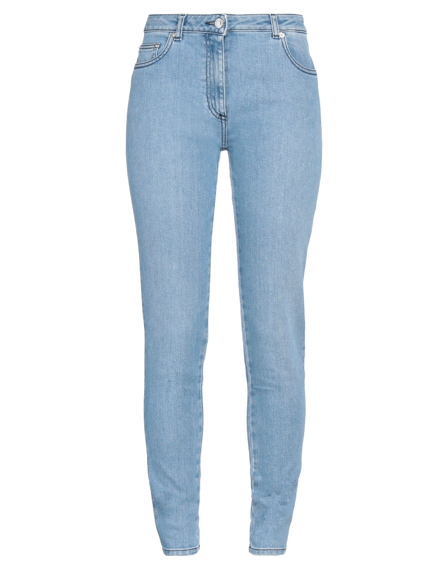 Shop Moschino Woman Jeans Blue Size 6 Cotton, Elastane