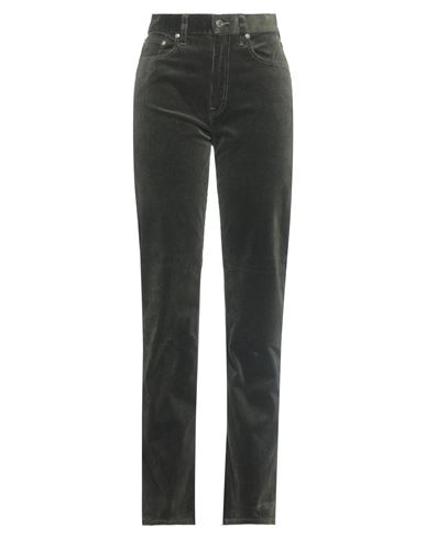 Polo Ralph Lauren High-rise Straight Fit Corduroy Pant Woman Pants Dark Green Size 24 Cotton, Elasta