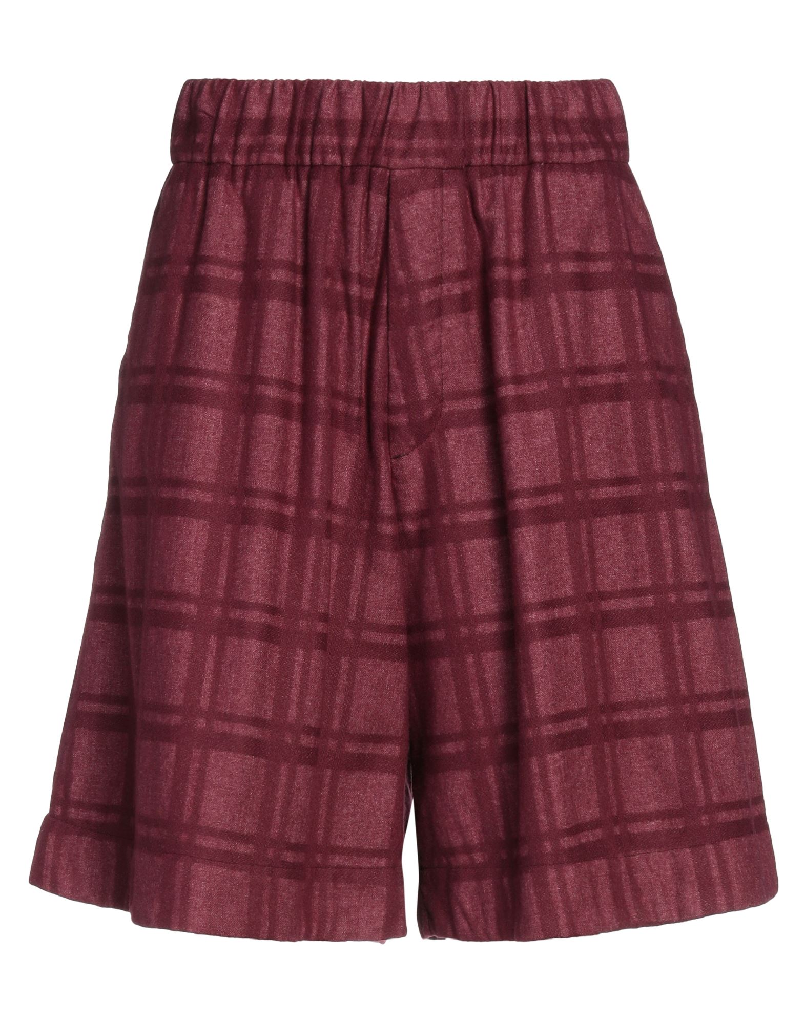 Myths Woman Shorts & Bermuda Shorts Burgundy Size 6 Virgin Wool, Polyester, Polyamide In Red
