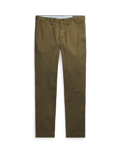 Polo Ralph Lauren Stretch Slim Fit Chino Pant Man Pants Military Green Size 33w-34l Cotton, Elastane
