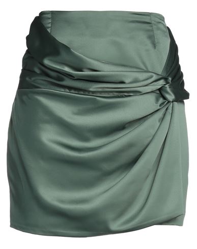 Kontatto Woman Mini Skirt Sage Green Size S Polyester, Elastic Fibres