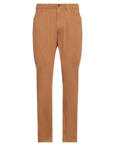 Jeckerson Man Pants Tan Size 35 Cotton, Elastane In Brown
