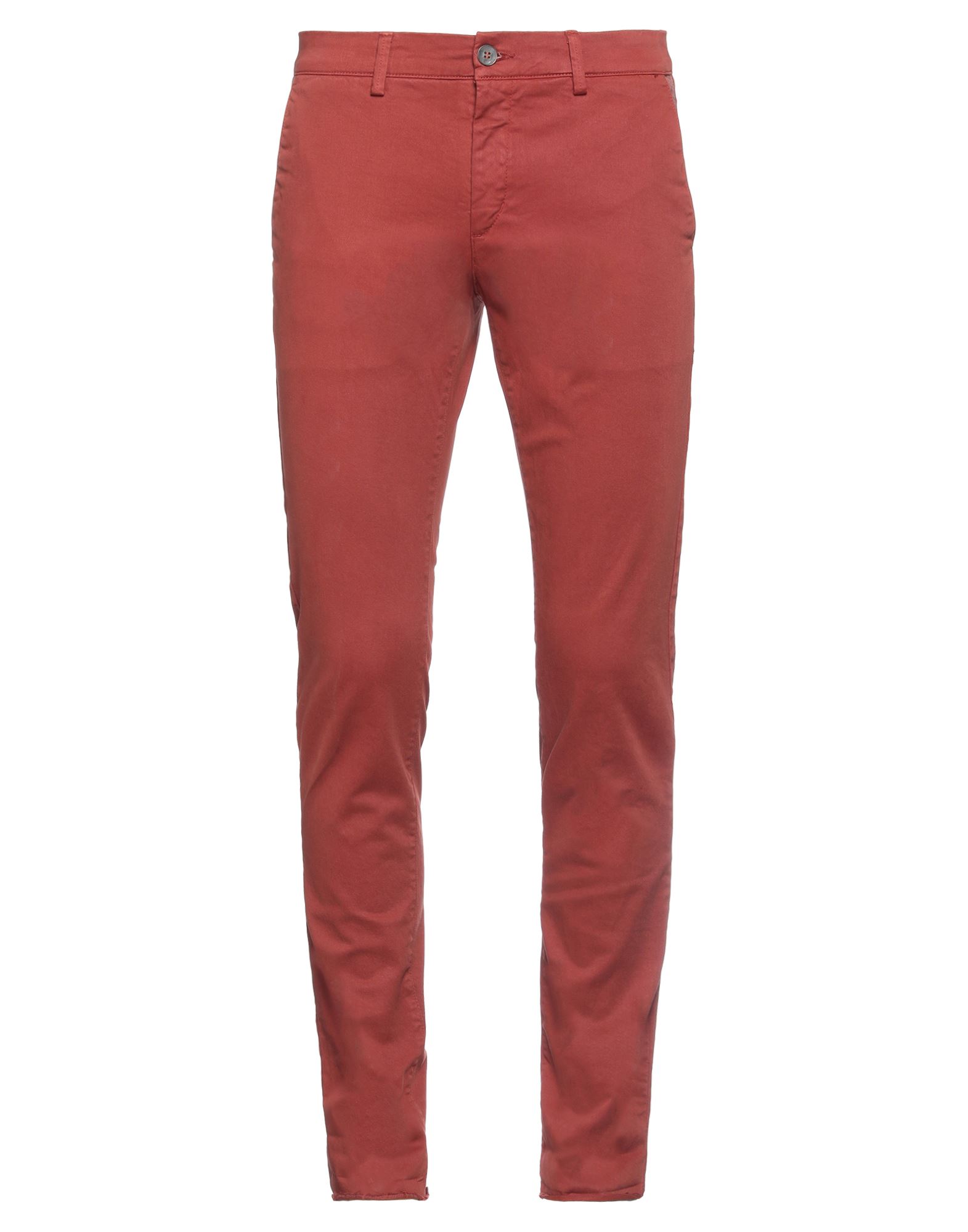 Shop Maison Clochard Man Pants Brick Red Size 32 Cotton, Elastane