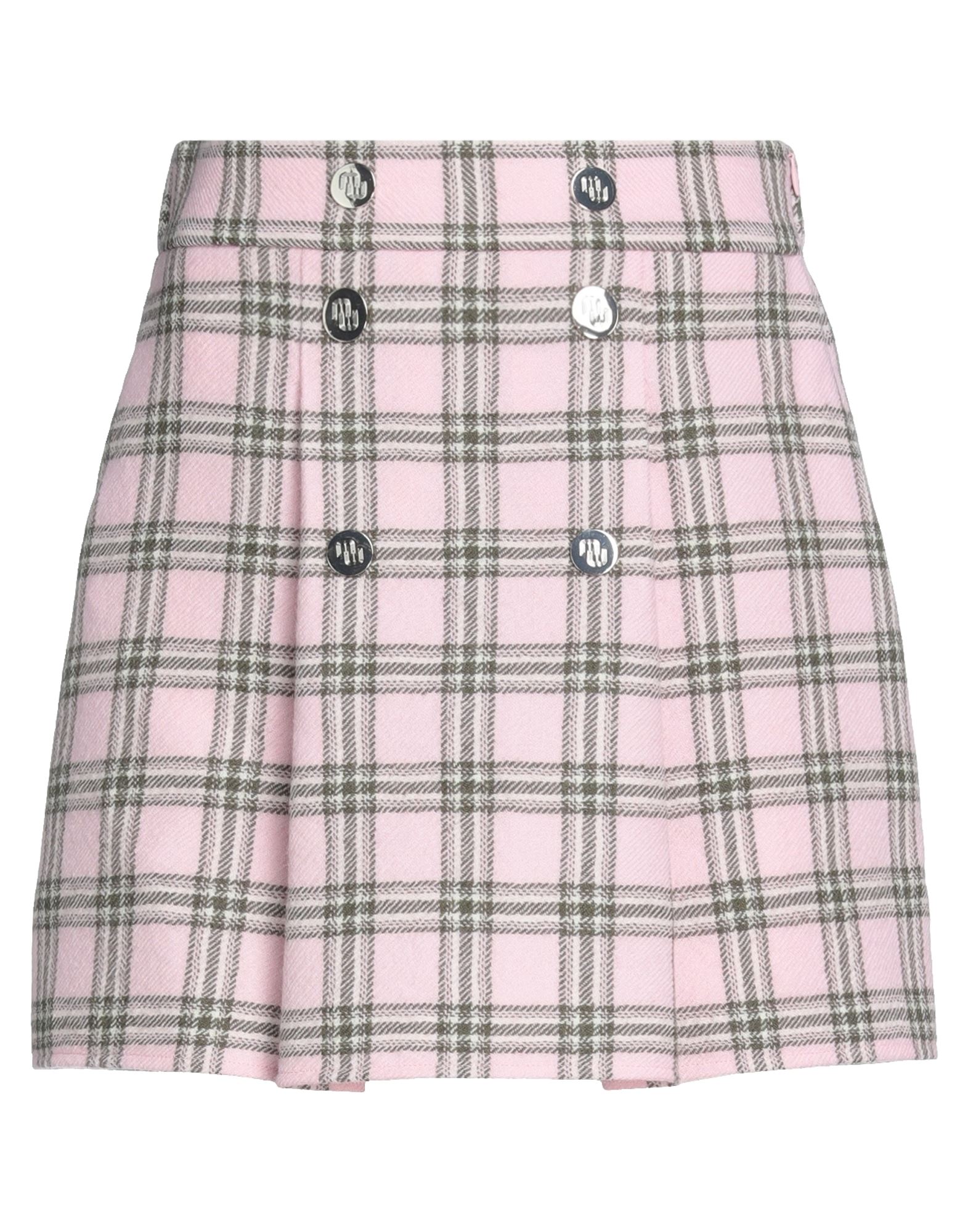 MAJE MAJE WOMAN MINI SKIRT PINK SIZE 8 VIRGIN WOOL, ZINC, ALUMINUM, POLYESTER 