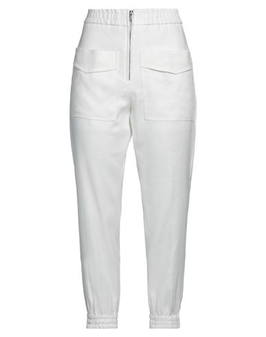 Dondup Woman Pants Ivory Size 29 Linen, Cotton, Elastane In White