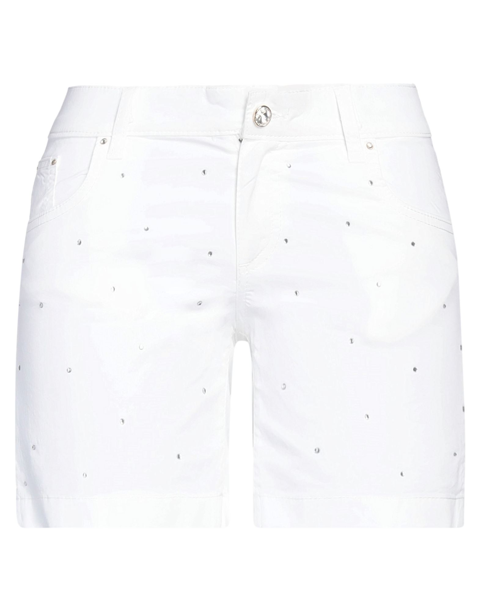 Ean 13 Woman Shorts & Bermuda Shorts White Size 4 Cotton, Elastane