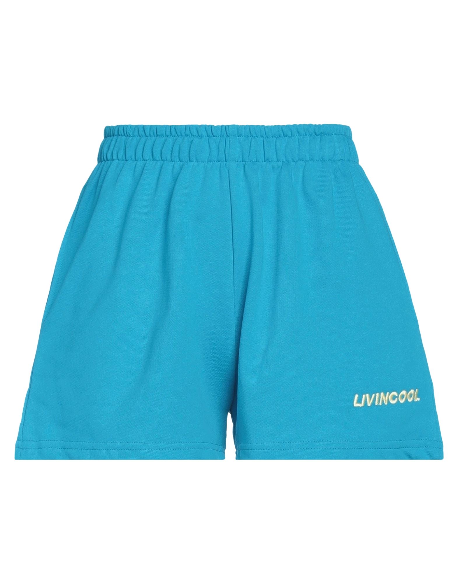 Livincool Woman Shorts & Bermuda Shorts Azure Size L Cotton In Blue