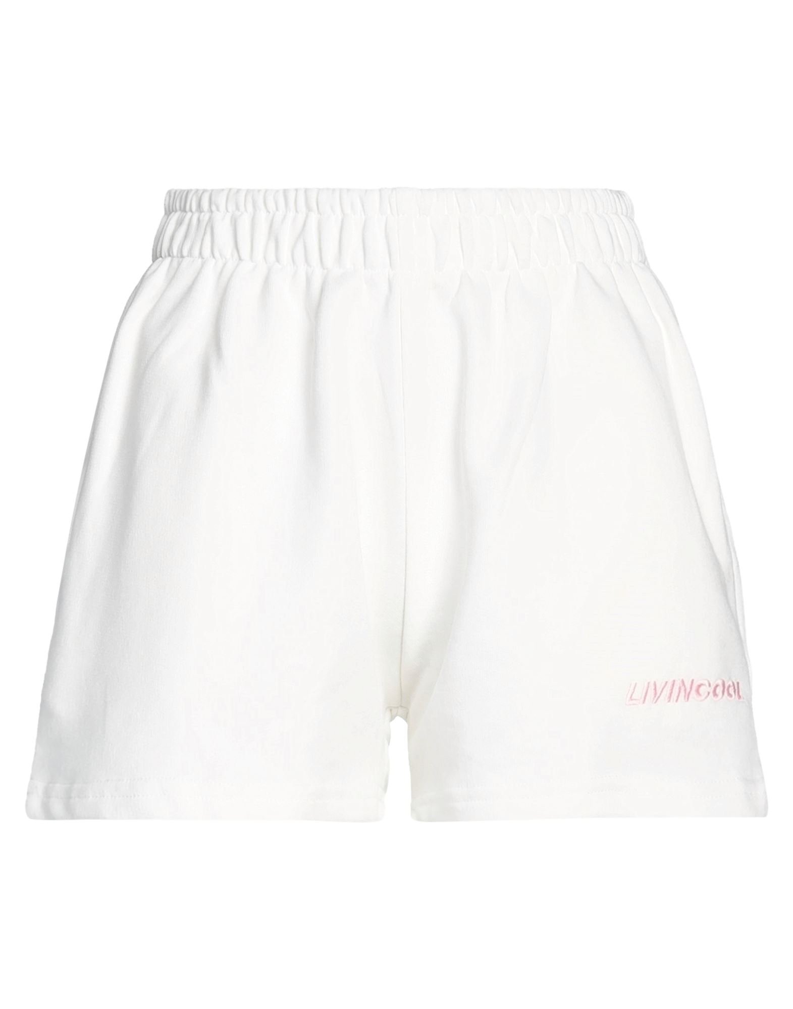 Livincool Woman Shorts & Bermuda Shorts White Size L Cotton